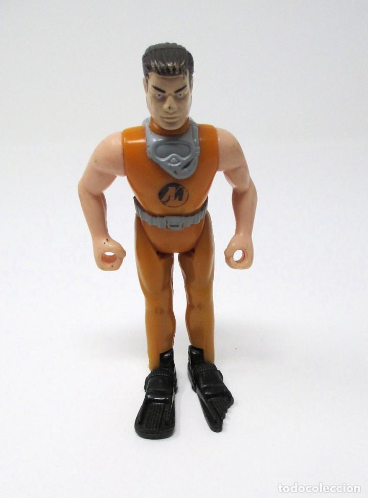 Figuras de goma y PVC: Figura articulable de Acti&oacute;n Man Buceador - 10 cm de alto, Mc Donald 1999 Hasbro
