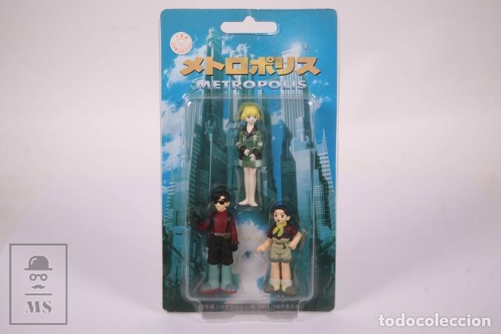 Gummi- und PVC-Figuren: Blister Original Personajes Metropolis Osamu Tezuka Productions - Cominica - 3 Figuras Goma