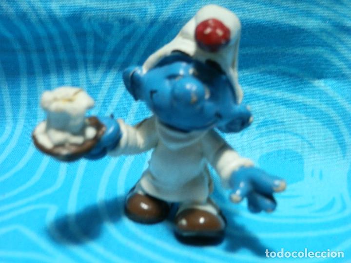 Figuras de goma y PVC: PITUFO EN PIJAMA CON VELA, PEYO - Foto 6