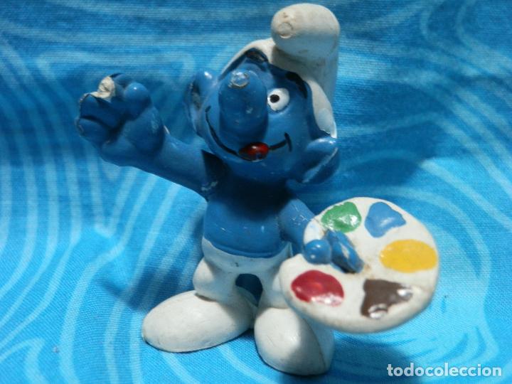 Figuras de goma y PVC: PITUFO PINTOR, PEYO - Foto 6