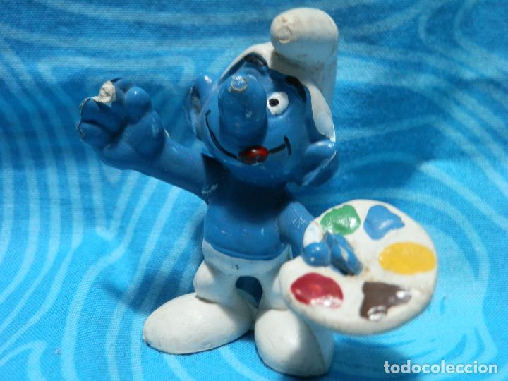 Figuras de goma y PVC: PITUFO PINTOR, PEYO - Foto 1