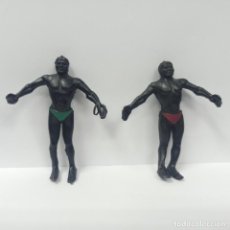 Figuras de Goma y PVC: LOTE 2 FIGURAS - NEGRO AFRICANO DE LA SERIE TARZAN - MARCA ARCLA