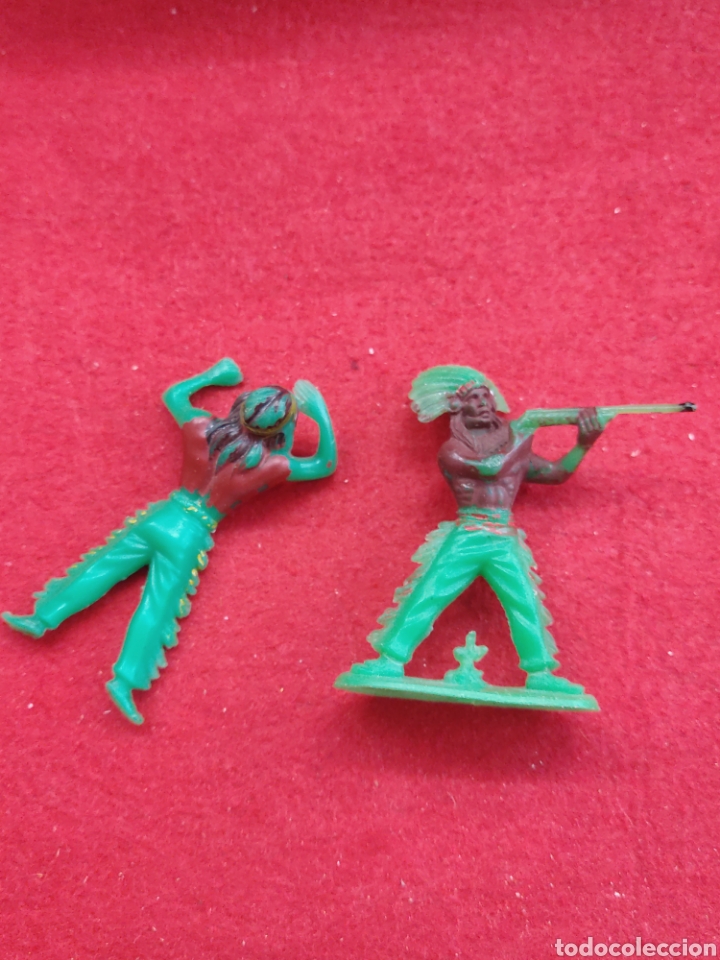 Figuras de goma y PVC: Lote 4 indios w.germany - Foto 2