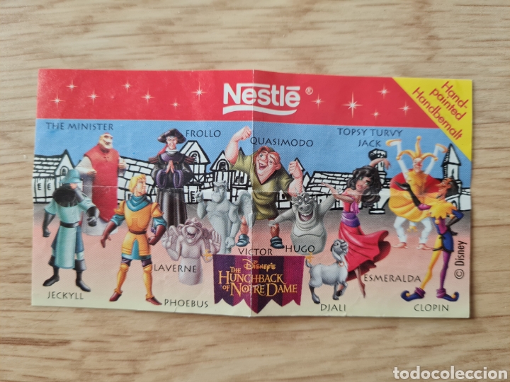 Figuras de goma y PVC: Bpz papel instrucciones Nestl&eacute; El Jorobado de Notre Dame Disney folleto figuras no kinder (bol 1)