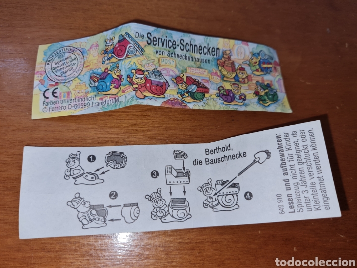 Kinder &Uuml;berraschung: Bpz kinder papel instrucciones caracol minero profesiones folleto figuras Ferrero antigua (bol 3)