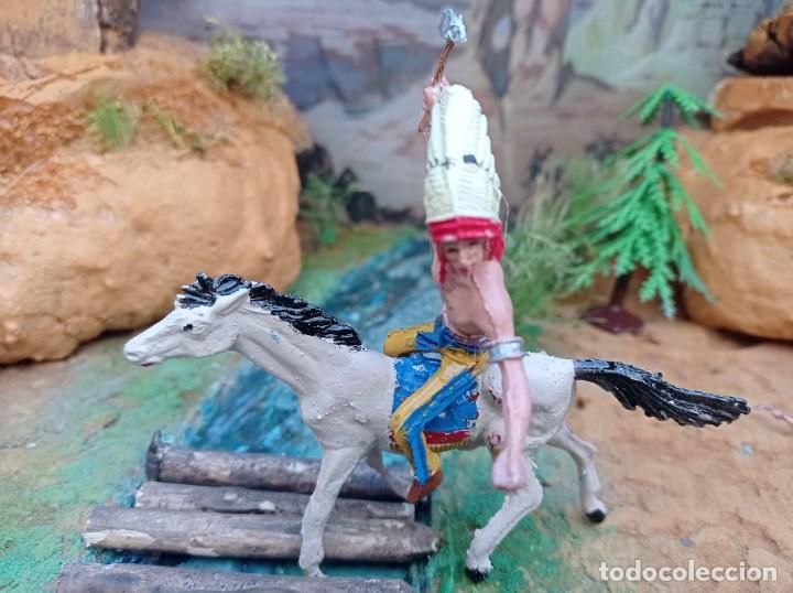 Figuras de goma y PVC: Indio con caballo de comansi - Foto 1