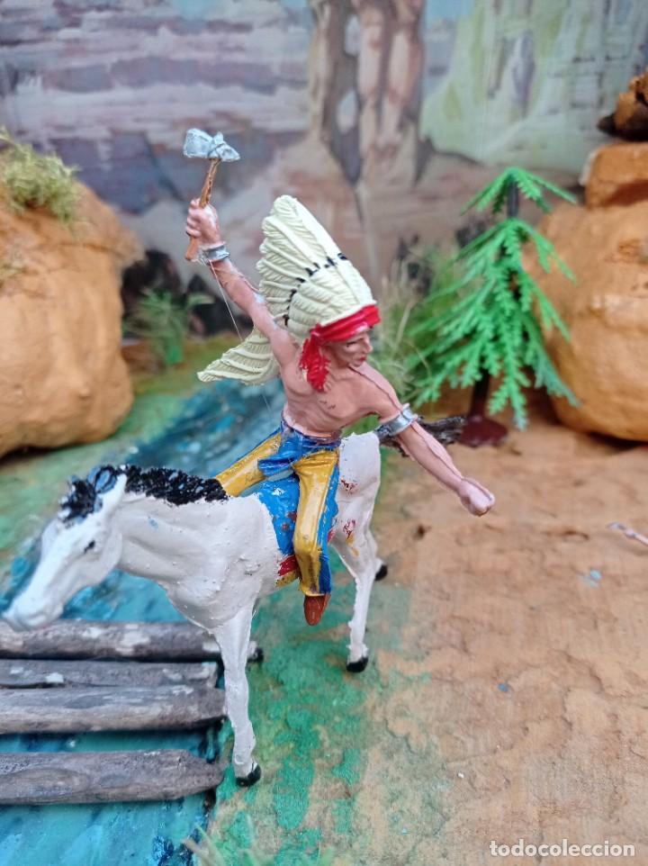 Figuras de goma y PVC: Indio con caballo de comansi - Foto 2