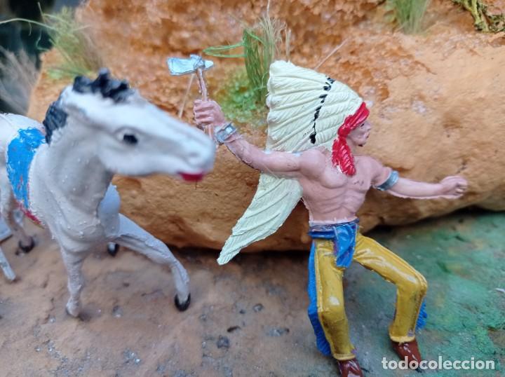 Figuras de goma y PVC: Indio con caballo de comansi - Foto 4