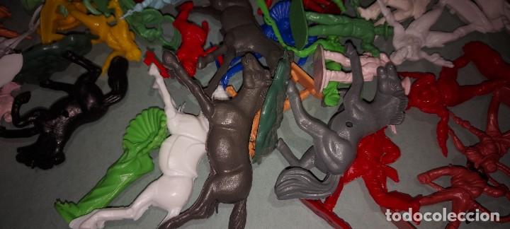 Figuras de goma y PVC: LOTE FIGURAS DEL OESTE INDIOS Y VAQUEROS- NUEVOS - Foto 3