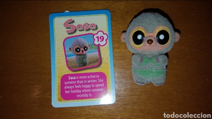 Figure di Gomma e PVC: Figura pvc goma terciopelo Yoohoo and friends beach playa Sasa +cromo carta edici&oacute;n verano