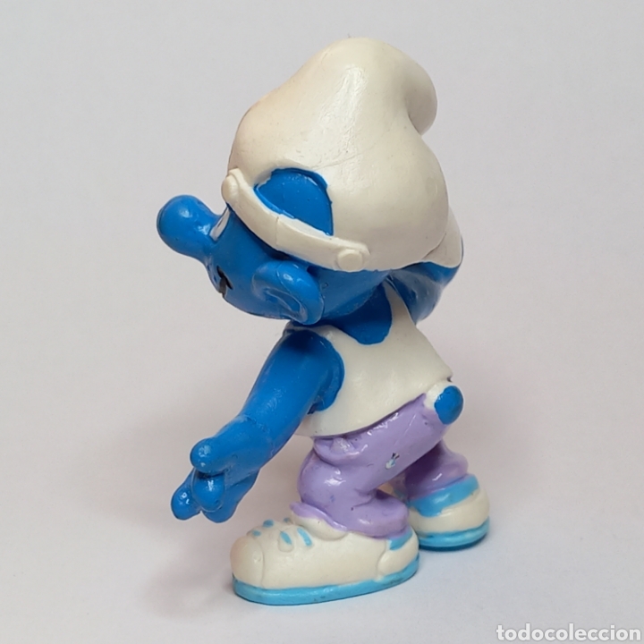 Figuras de goma y PVC: Pitufo Techno, bailar&iacute;n discoteca. Schleich a&ntilde;o 1996 - Foto 3