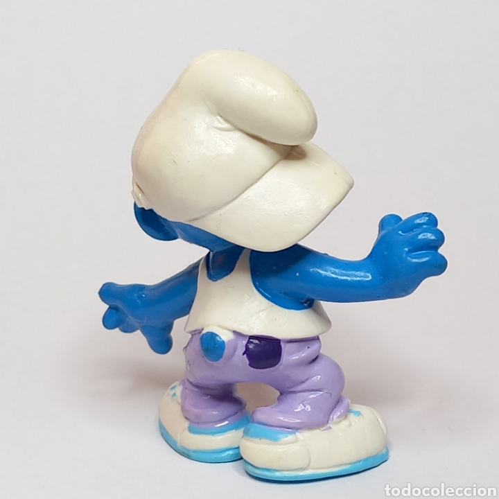 Figuras de goma y PVC: Pitufo Techno, bailar&iacute;n discoteca. Schleich a&ntilde;o 1996 - Foto 4