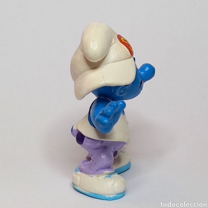 Figuras de goma y PVC: Pitufo Techno, bailar&iacute;n discoteca. Schleich a&ntilde;o 1996 - Foto 5