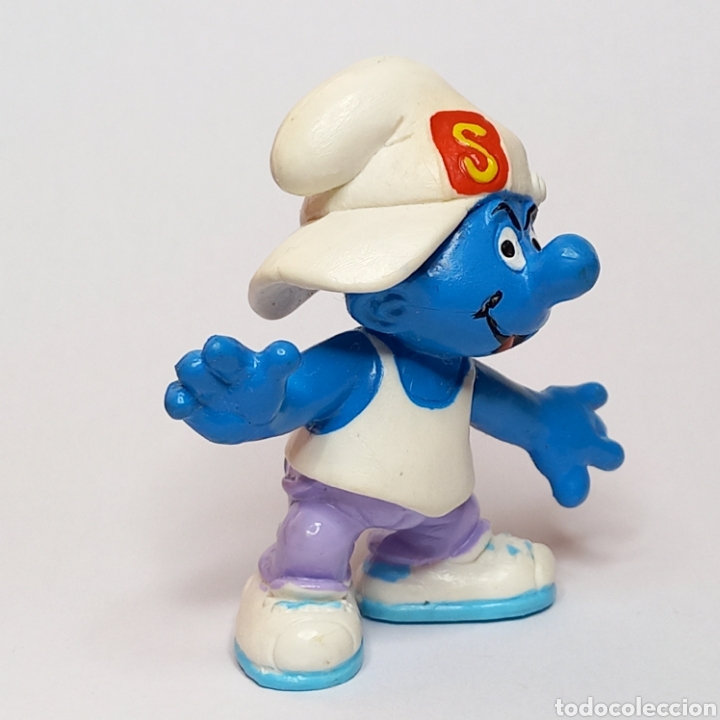 Figuras de goma y PVC: Pitufo Techno, bailar&iacute;n discoteca. Schleich a&ntilde;o 1996 - Foto 6