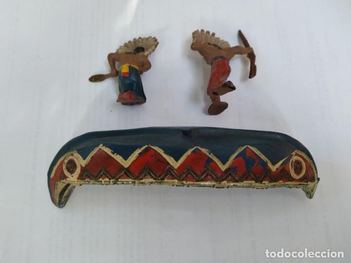 Figuras de goma y PVC: Canoa con dos indios jefes PECH - Foto 3