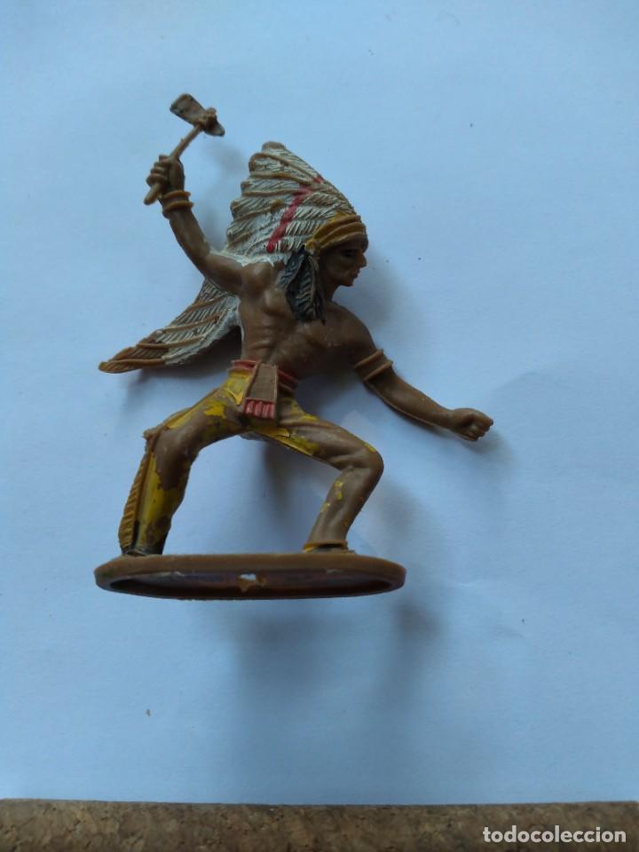 Figuras de goma y PVC: Indio americano de plastico comanci - Foto 1