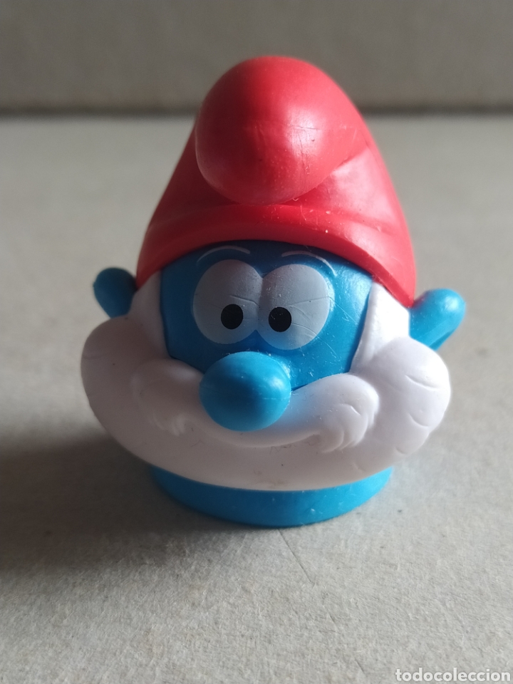 Figuras de Goma y PVC: Cabeza de pap&aacute; pitufo 4 cm peyo