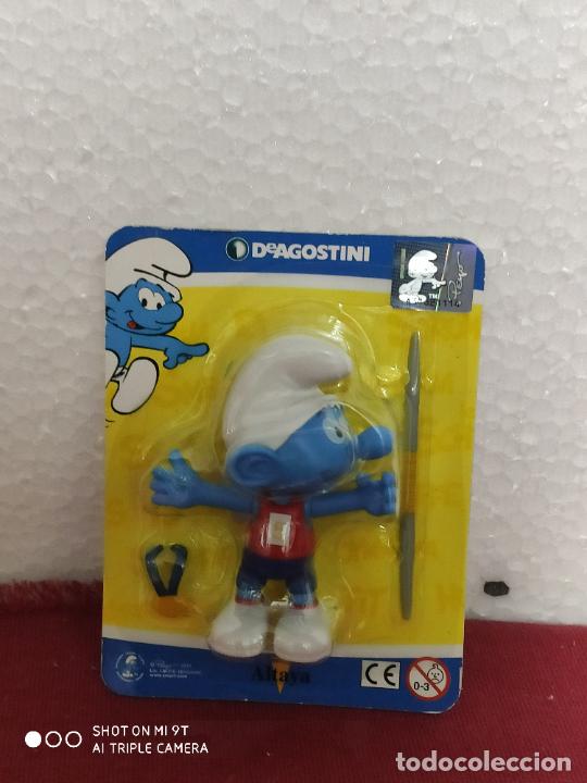 Figuras de Goma y PVC: PITUFOS PROFESIONES PEYO PLANETA DEAGOSTINI ATLETA NUEVO EN BLISTER