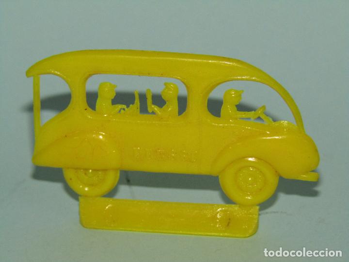 Figuras de Borracha e PVC: Antigua Figura Autob&uacute;s PRENSA PRESSE en Pl&aacute;stico Cristalino Obsequio de Caf&eacute;s Sopas - A&ntilde;o 1960-70s.