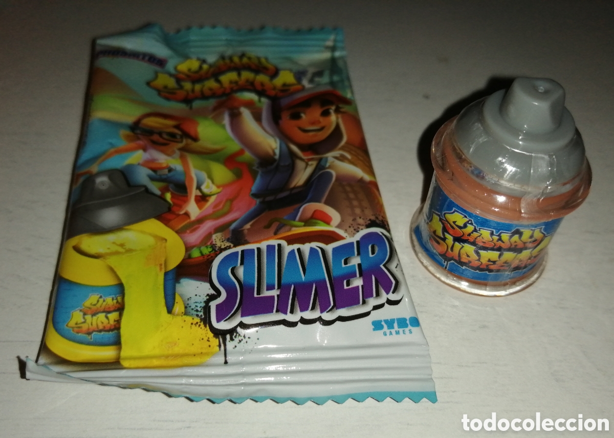 Figuras de goma y PVC: SLIMER SUBWAY SURFERS + SOBRE VAC&Iacute;O SLIMMER PHOSKITOS