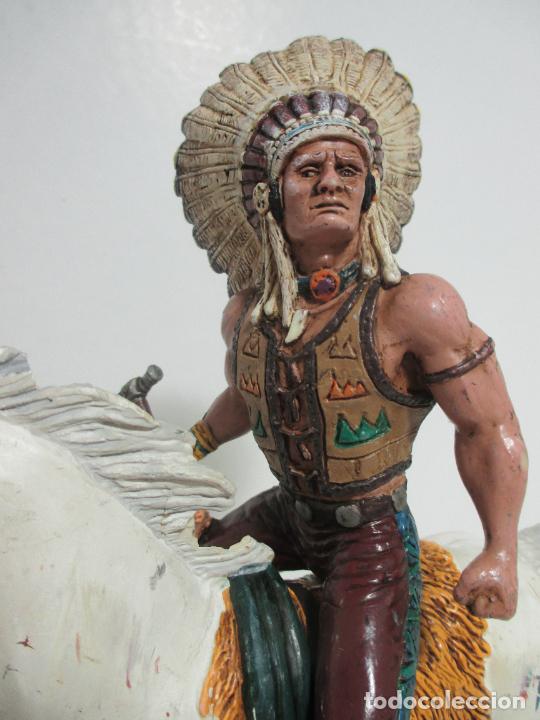Figuras de goma y PVC: INDIO. COMANSI. GRANDE, A CABALLO. - Foto 2