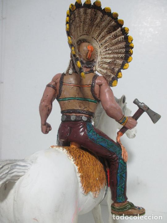 Figuras de goma y PVC: INDIO. COMANSI. GRANDE, A CABALLO. - Foto 3