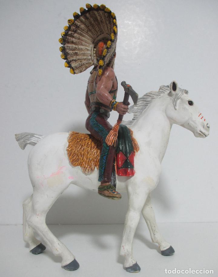 Figuras de goma y PVC: INDIO. COMANSI. GRANDE, A CABALLO. - Foto 4