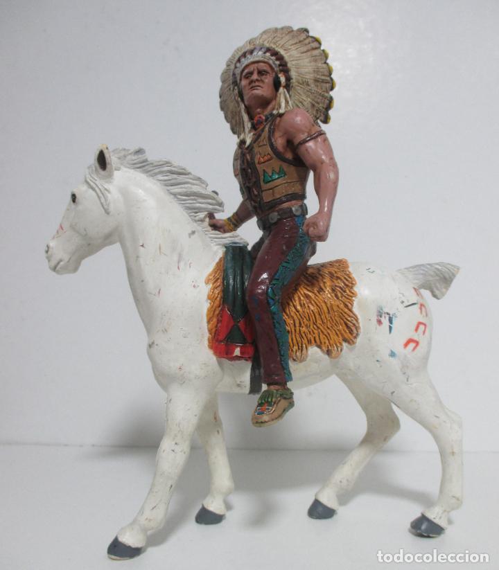 Figuras de goma y PVC: INDIO. COMANSI. GRANDE, A CABALLO. - Foto 1