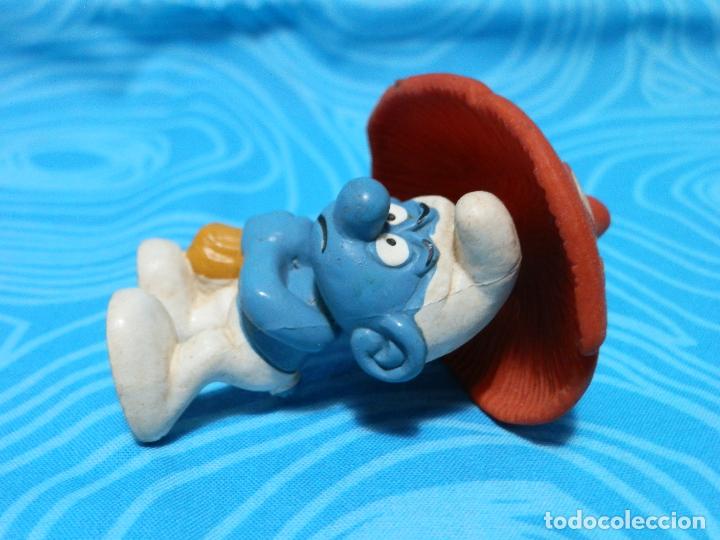 Figuras de goma y PVC: PITUFO CON SETA PEYO BULLY - Foto 2