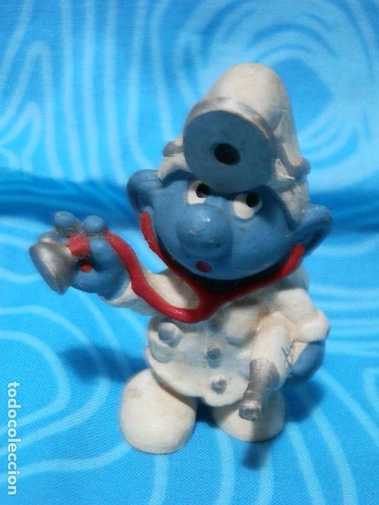 Figuras de goma y PVC: PITUFO DOCTOR 1978 SCHLEICH - Foto 1