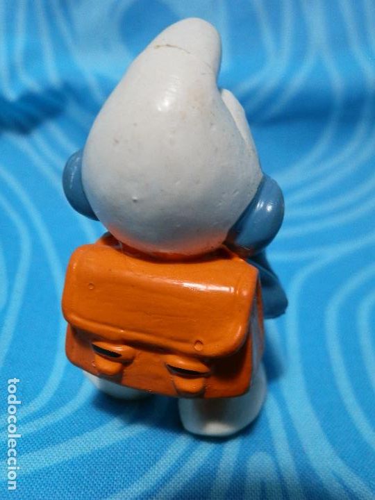Figuras de goma y PVC: PITUFO CON MALETA COLEGIO, PEYO BULLY - Foto 2