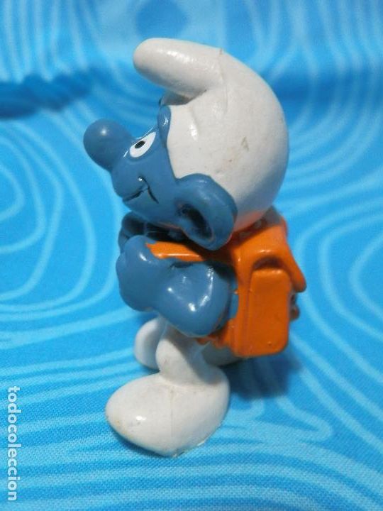 Figuras de goma y PVC: PITUFO CON MALETA COLEGIO, PEYO BULLY - Foto 3