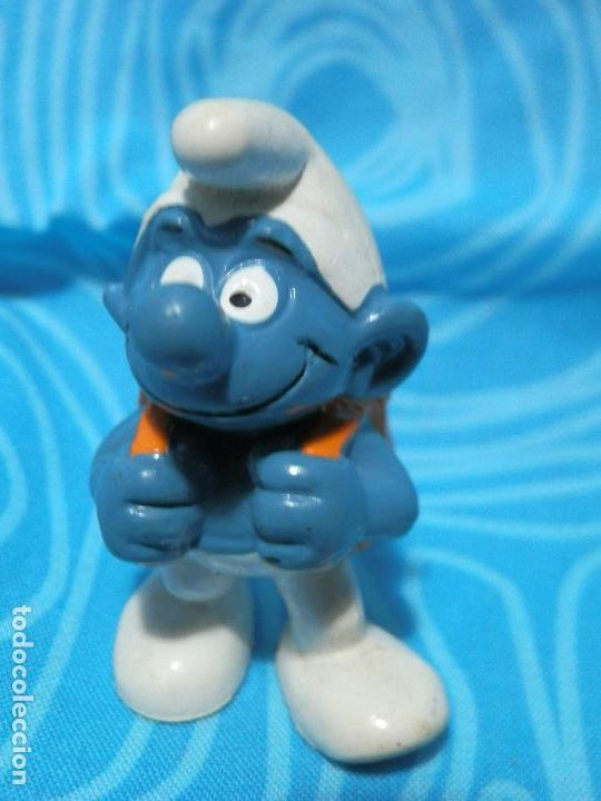 Figuras de goma y PVC: PITUFO CON MALETA COLEGIO, PEYO BULLY - Foto 1