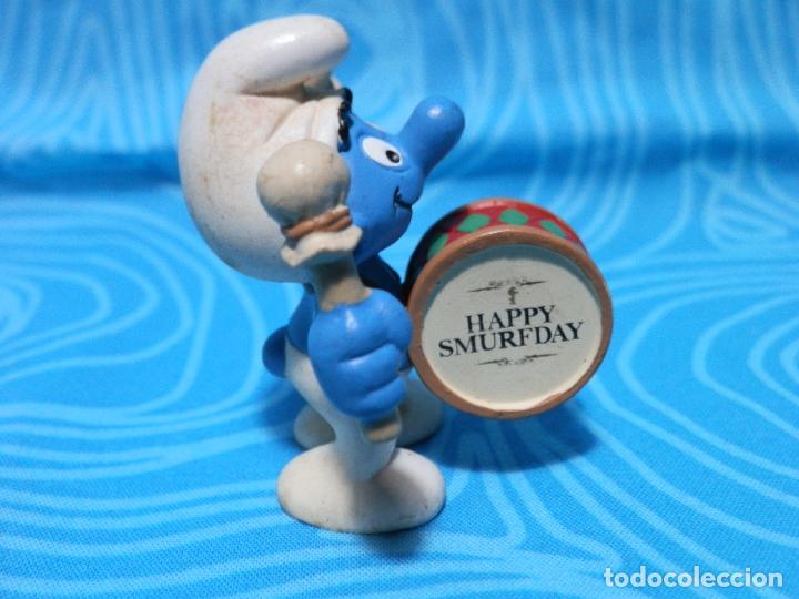 Figuras de goma y PVC: PITUFO TAMBOR PEYO SCHLEICH 2007 - Foto 4