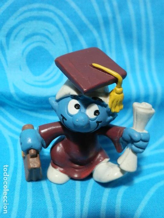 Figuras de goma y PVC: PITUFO GRADUADO PEYO 1981 - Foto 1