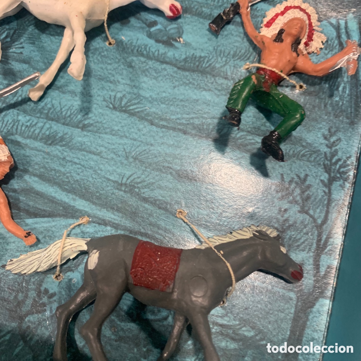 Figuras de goma y PVC: Blister caballos e indios del oeste oliver / pech - Foto 4