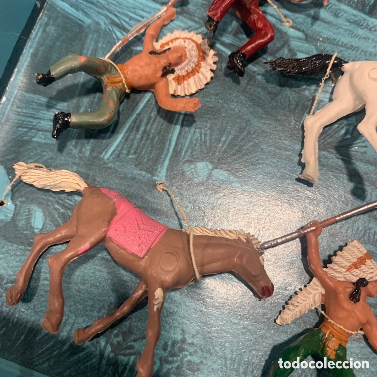 Figuras de goma y PVC: Blister caballos e indios del oeste oliver / pech - Foto 5