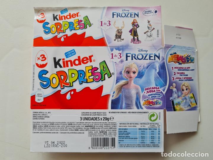 Figuras de Borracha e PVC: FROZEN II - CAJA/EMBALAJE CARTON HUEVO SORPRESA KINDER 2021