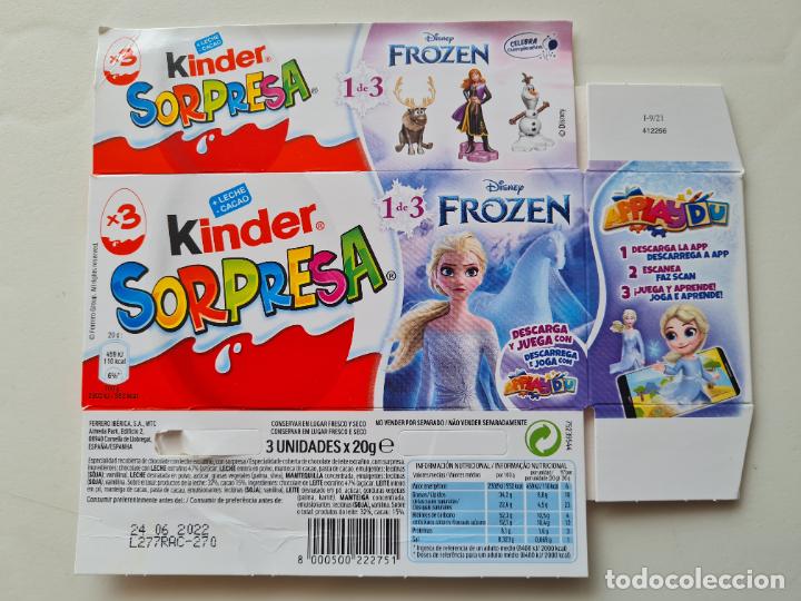 Figuras de Borracha e PVC: FROZEN II - CAJA/EMBALAJE CARTON HUEVO SORPRESA KINDER 2021