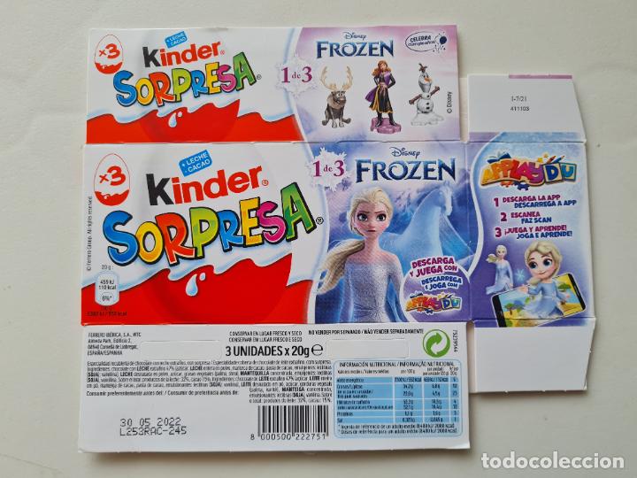 Figuras de Borracha e PVC: FROZEN II - CAJA/EMBALAJE CARTON HUEVO SORPRESA KINDER 2021