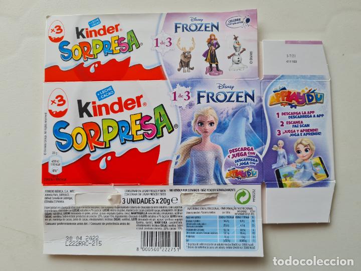 Figuras de Borracha e PVC: FROZEN II - CAJA/EMBALAJE CARTON HUEVO SORPRESA KINDER 2021