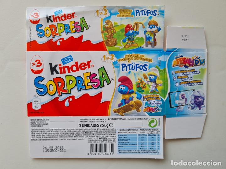 Kinder Figures: PITUFOS DORADOS - TALENTOS ESPECIALES - CAJA/EMBALAJE CARTON HUEVO SORPRESA KINDER 2021