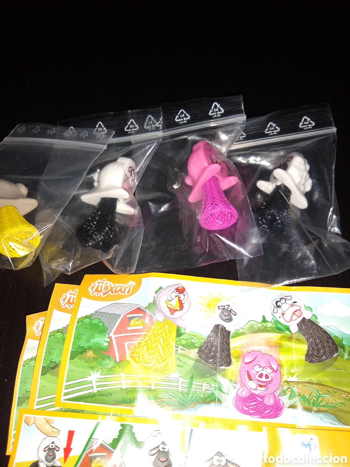 Figurines en Caoutchouc et PVC: Kinder Ferrero 299 serie mixart animales saltarines completa 4 fig.+ 4 bpz