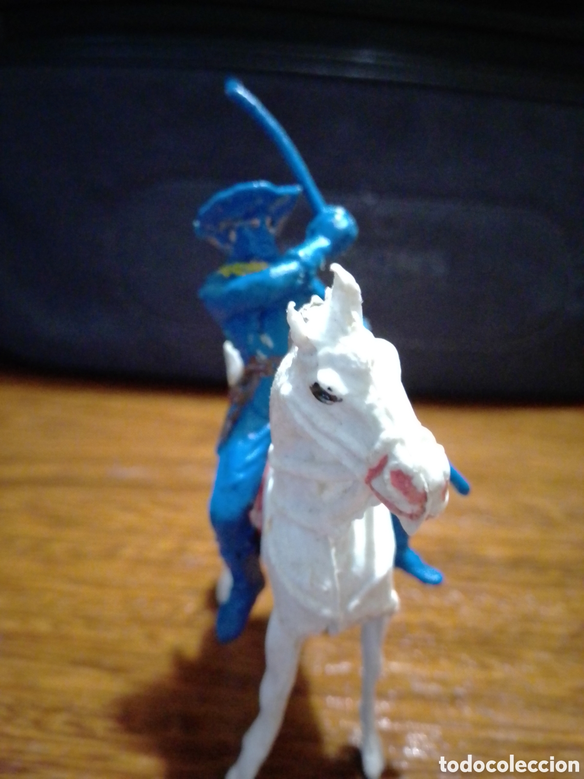 Figuras de goma y PVC: Soldado a caballo. Pech. A&ntilde;os 60. - Foto 3