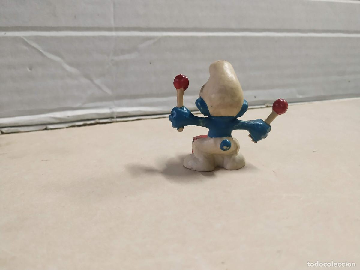 Figuras de goma y PVC: FIGURA PITUFO CON BOMBO - EURA - SPAIN - Foto 2