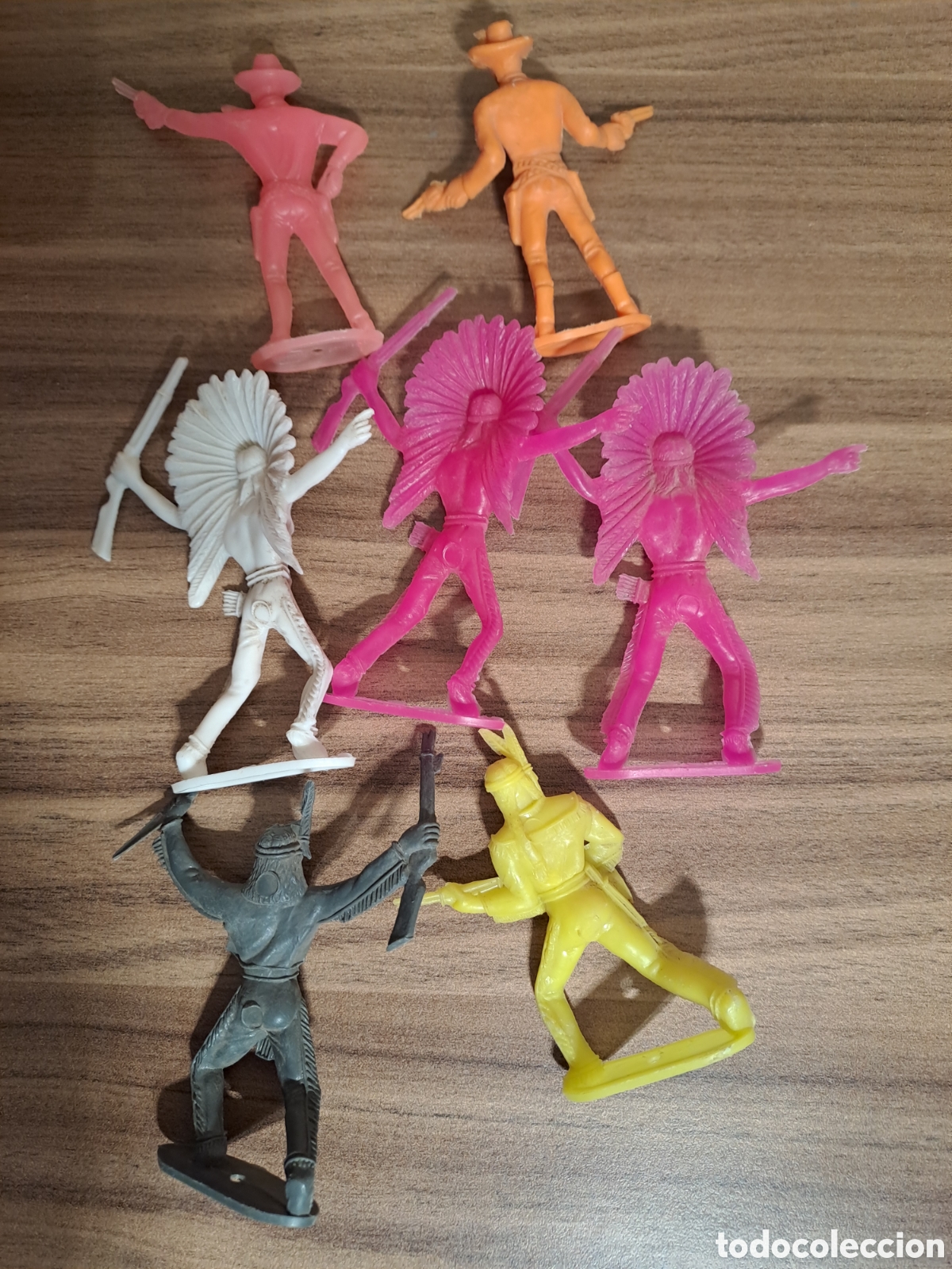Figuras de goma y PVC: 7 FIGURAS OESTE DE COMANSI. INDIOS Y VAQUEROS. WESTERN. - Foto 7