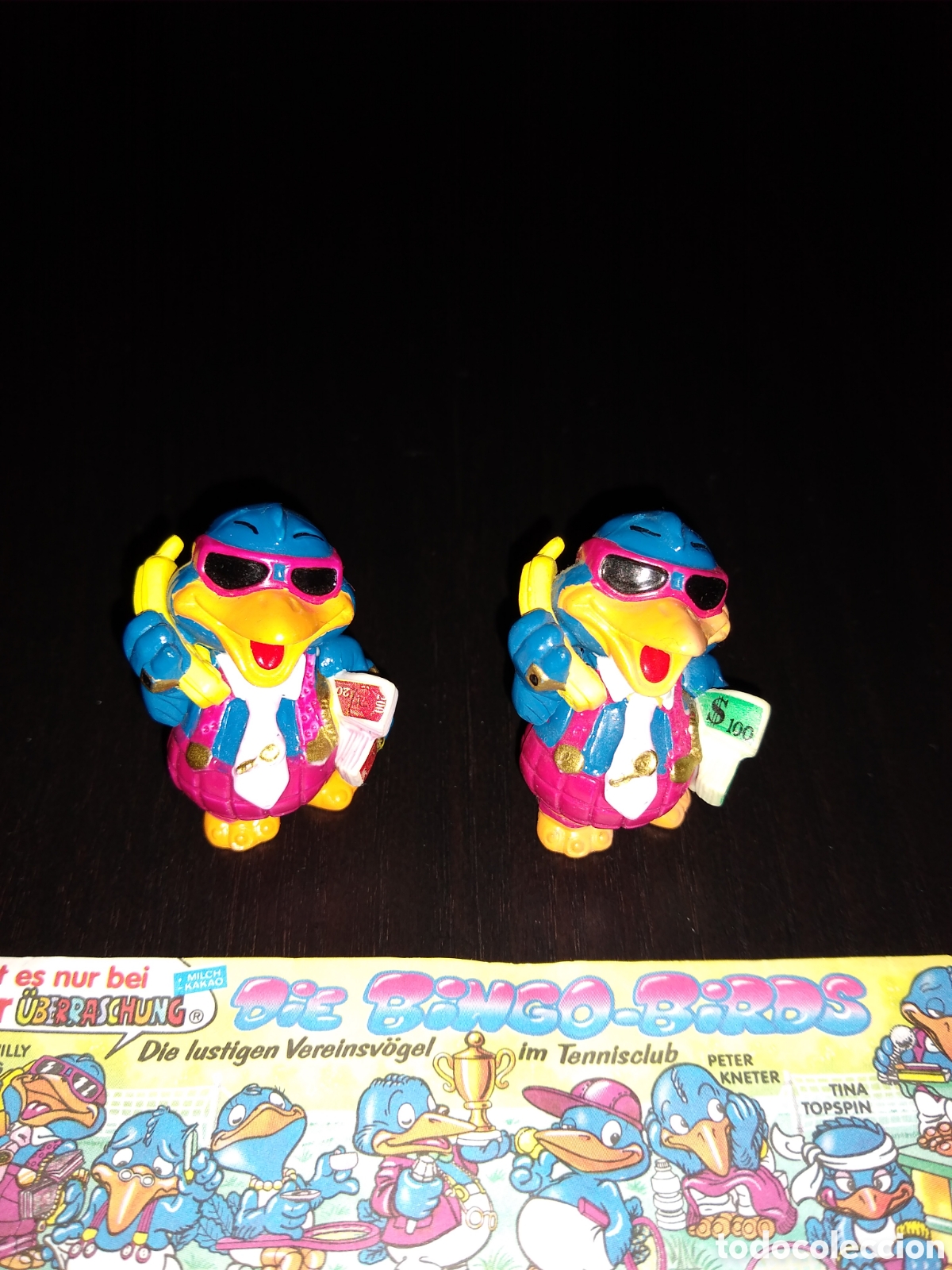 Figurines en Caoutchouc et PVC: Kinder Ferrero 278B p&aacute;jaros tenistas bingo Bird las 2 variantes de la serie dif&iacute;ciles 2 fig + 1 boz