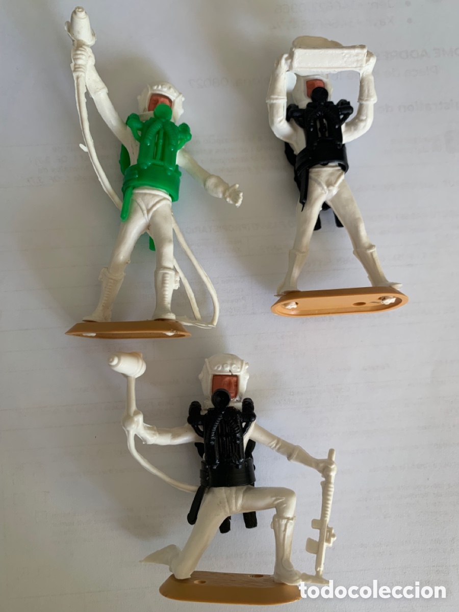 Figuras de goma y PVC: LOTE DE 3 ASTRONAUTAS DE CHERILEA. DIF&Iacute;CIL. - Foto 1