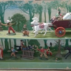 Figuras de Goma y PVC: REAMSA ORIGINAL CAJA NEW PLAY 1404 INDIOS & COWBOYS SIN TAPA CARRETA OESTE VAQUERO CABALLO 70'S PTOY