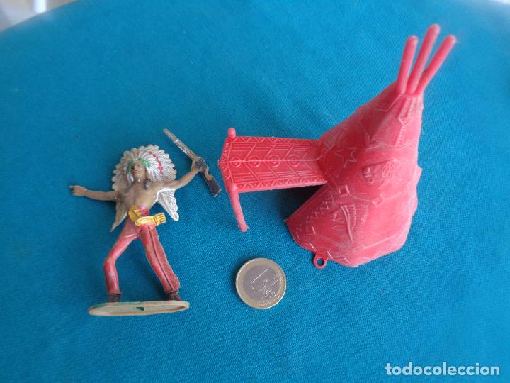 Figuras de goma y PVC: LOTE DE INDIOS Y VAQUEROS COMANSI PATENTADO - Foto 3